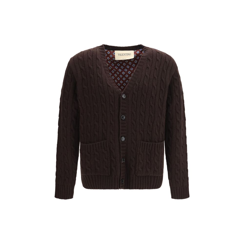 Valentino Garavani Brown Wool Oves Aries Cardigan