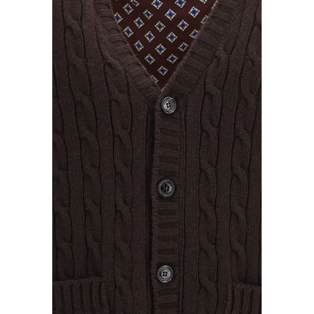Valentino Garavani Brown Wool Oves Aries Cardigan