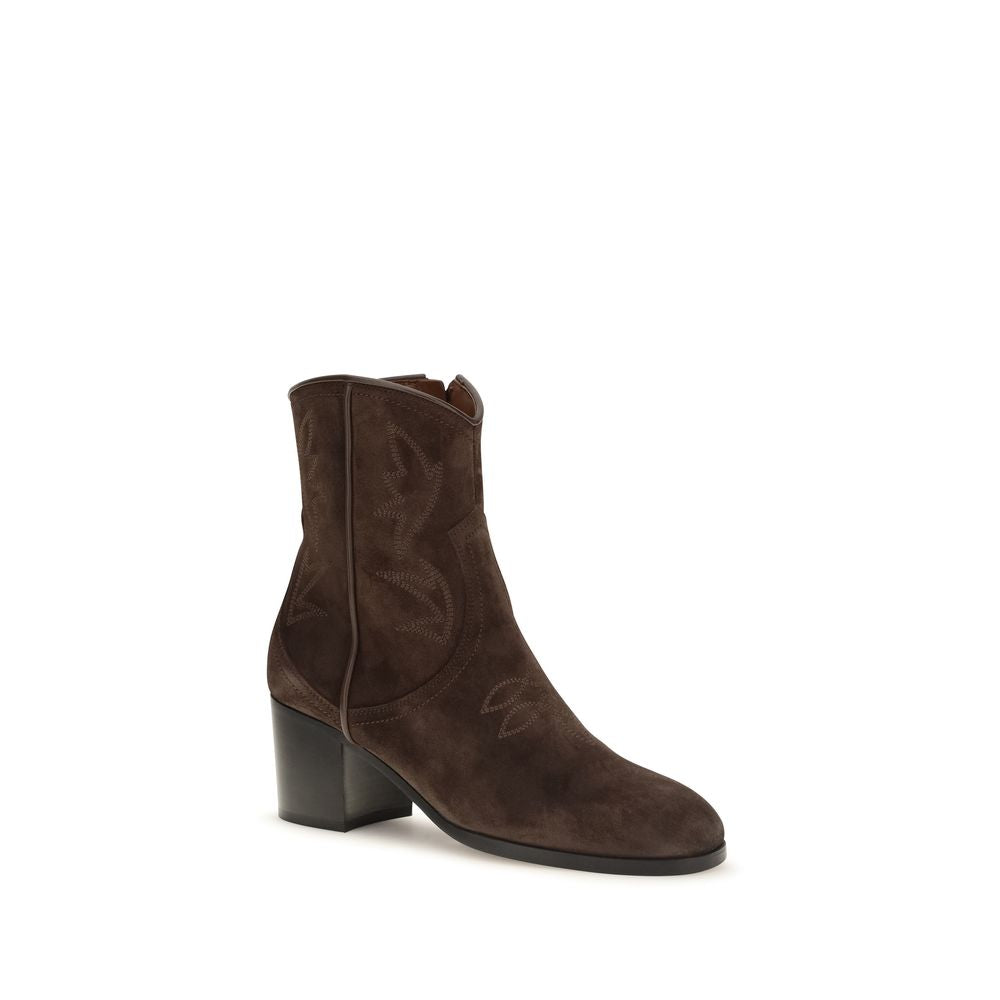 Valentino Garavani Brown Suede Leather Ankle Boots