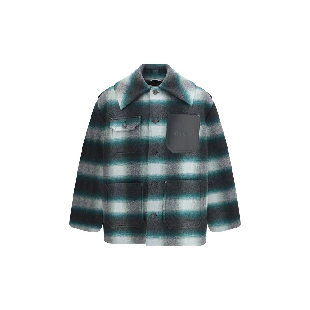 Balenciaga Bicolor Wool Oves Aries Full-Length Jacket