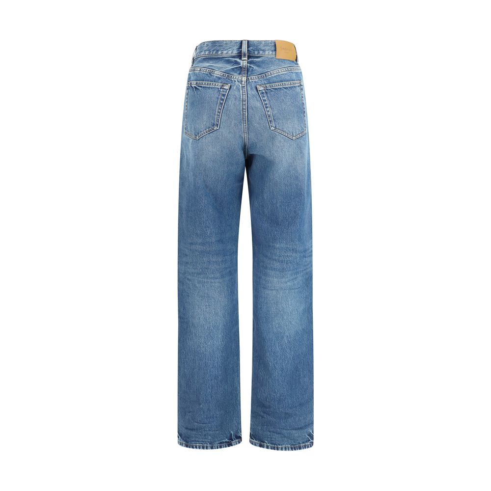 Saint Laurent Blue Cotton Relaxed Fit Jeans