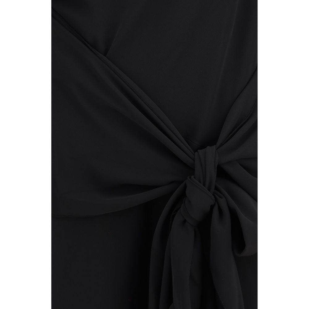 Ganni Black Recycled Polyester Cocktail Dress