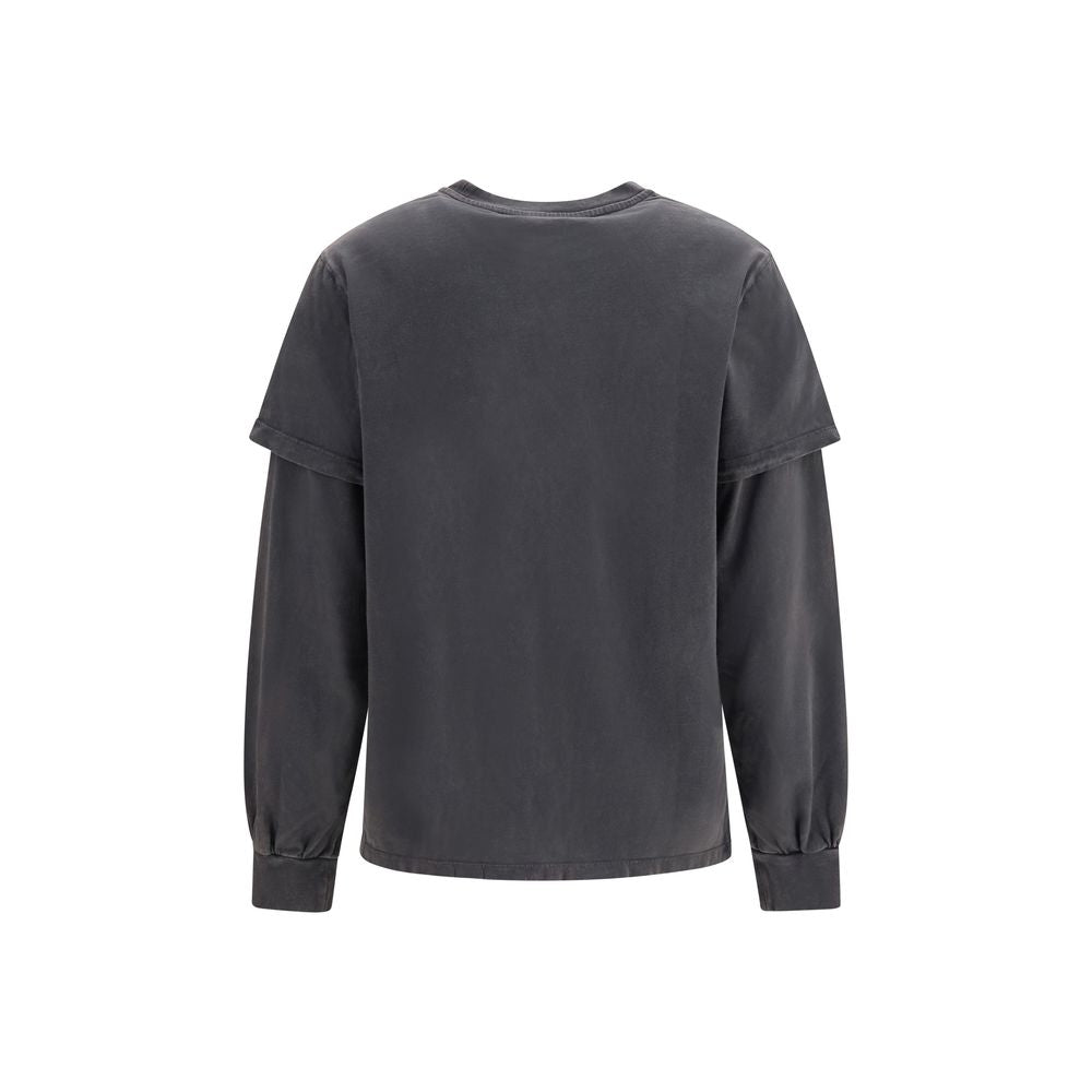 Ganni Gray Cotton Long Sleeve T-Shirt