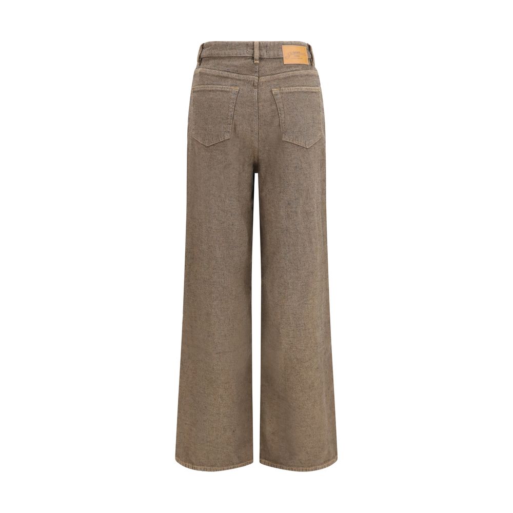 Ganni Brown Cotton Relaxed Fit Jeans