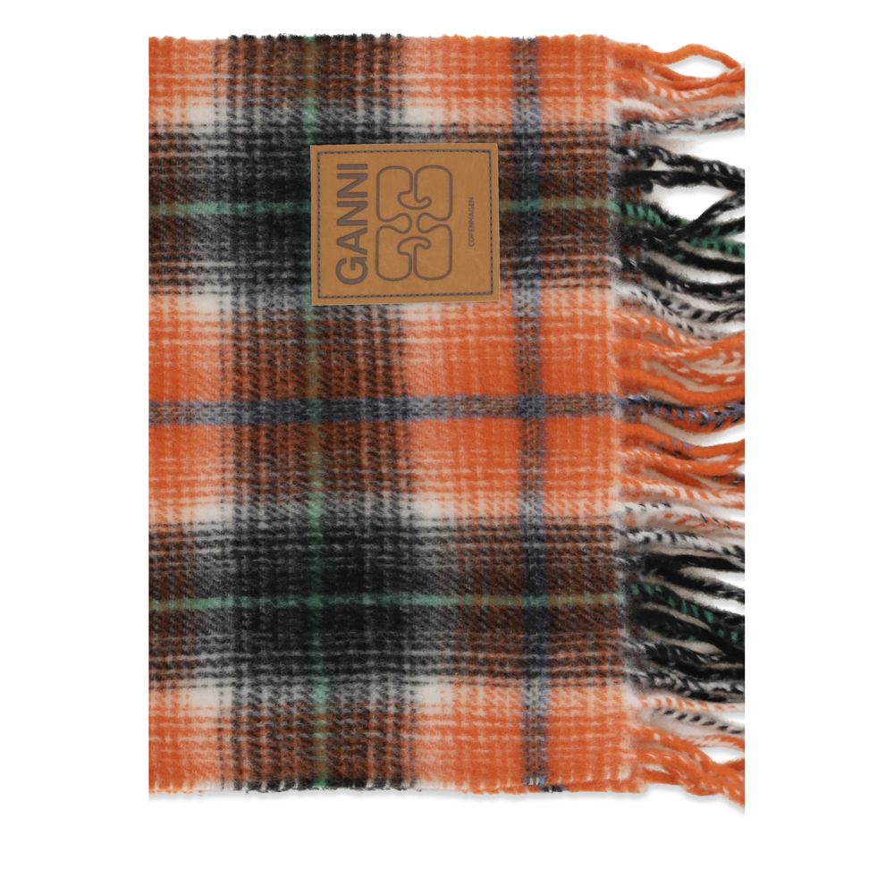 Ganni Orange Wool Oves Aries Scarf