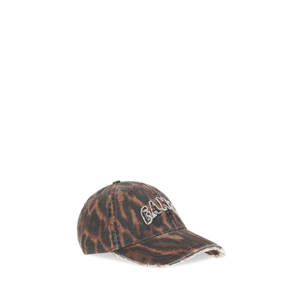 Ganni Brown Cotton Cap (Baseball Hat)
