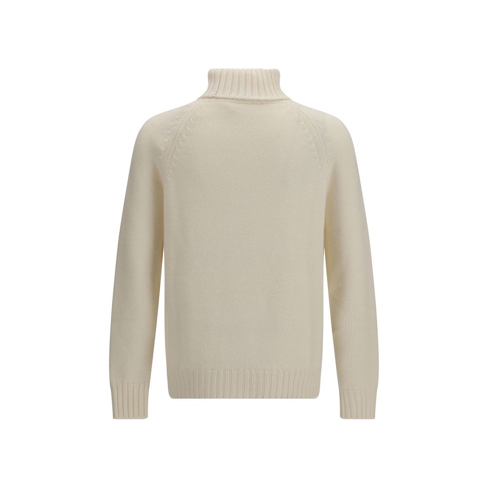 Umit Benan White Cashmere Turtleneck