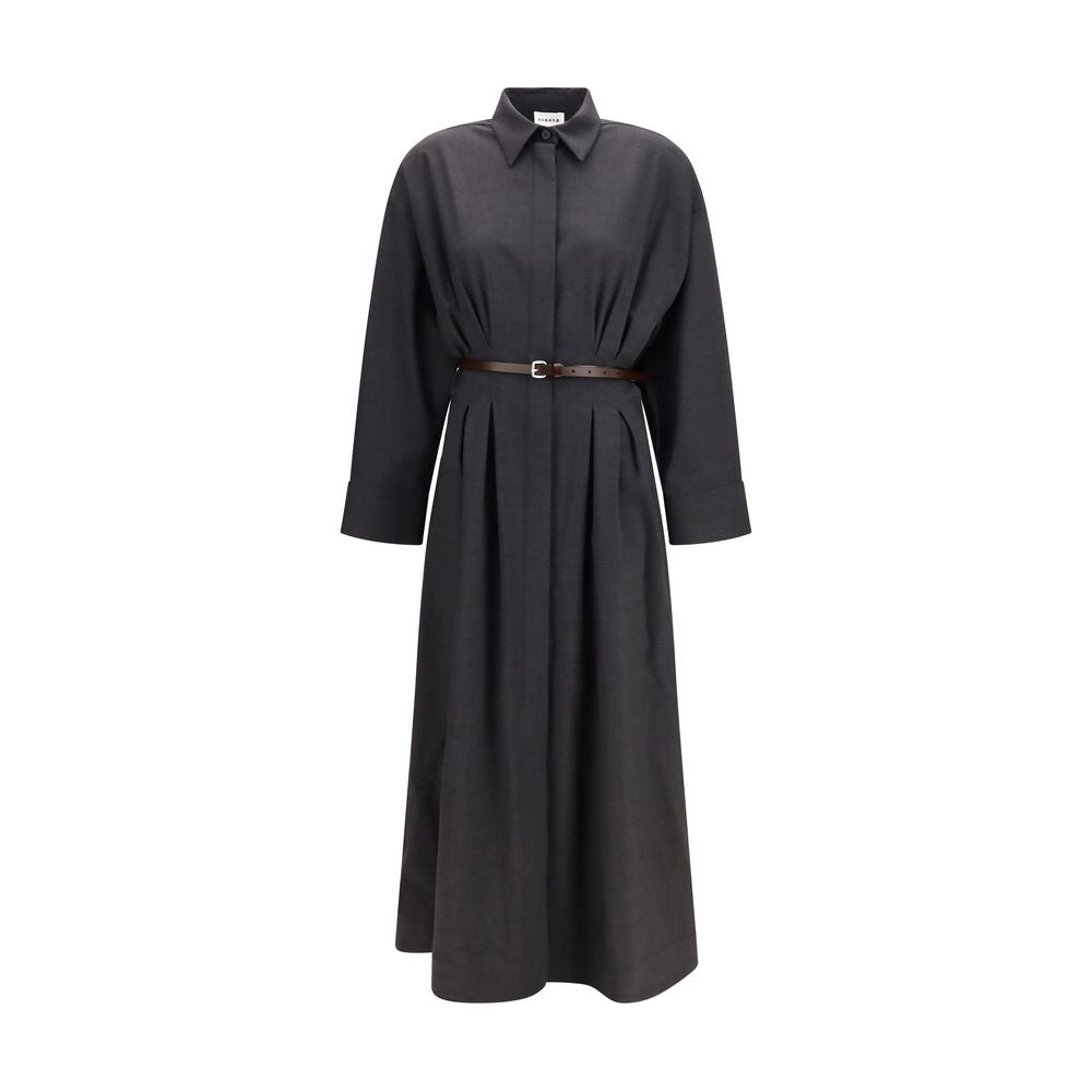 P.A.R.O.S.H. Gray Wool Oves Aries Casual Dress