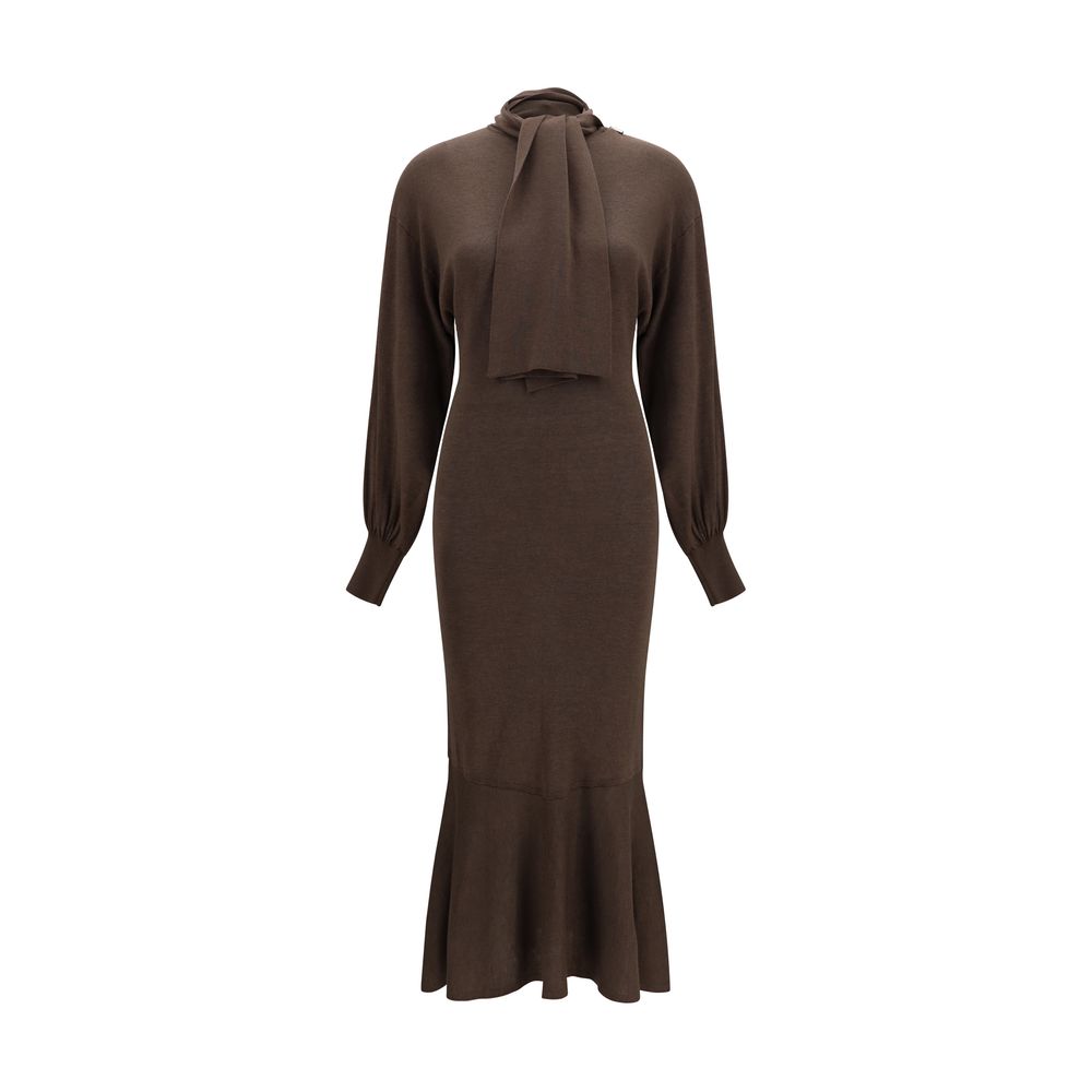 Jacquemus Brown Silk Casual Dress