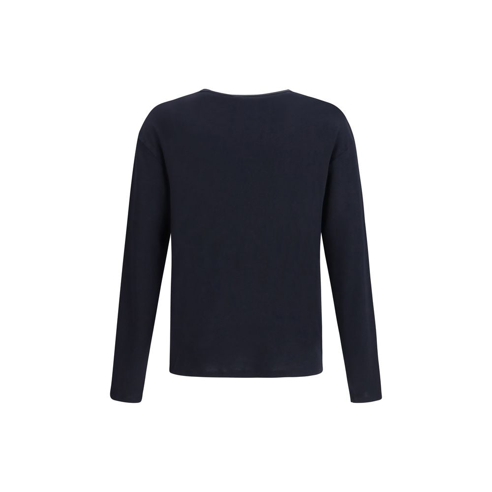 Umit Benan Blue Cotton Long Sleeve T-Shirt