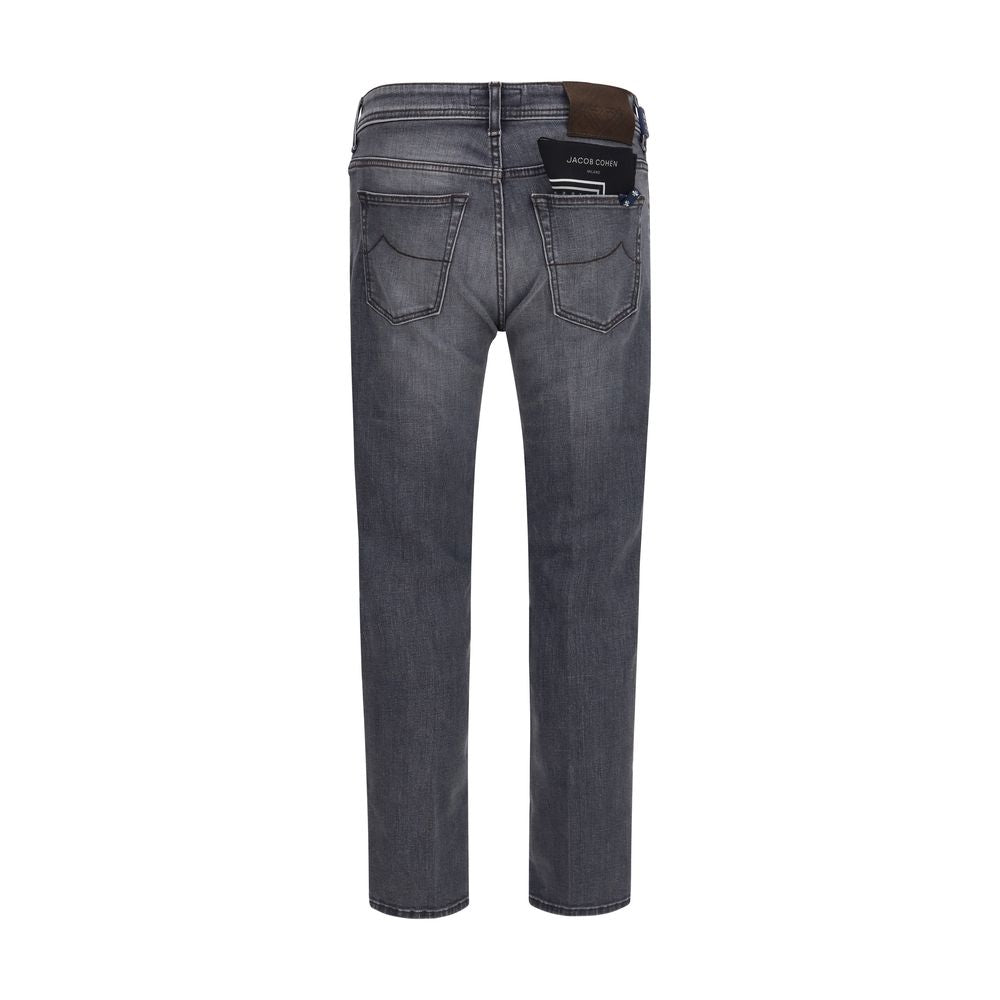 Jacob Cohen Gray Cotton Straight-Leg Jeans