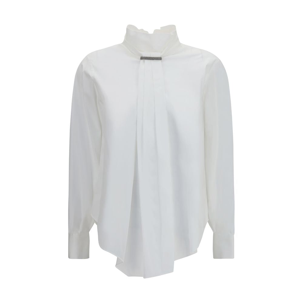 Brunello Cucinelli White Cotton Blouse