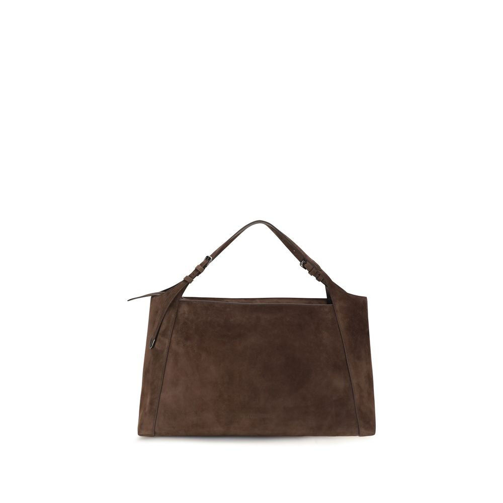 Brunello Cucinelli Brown Suede Leather Handbag