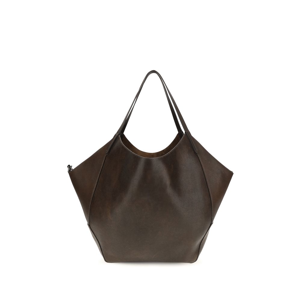 Brunello Cucinelli Brown Calf Leather Bos Taurus Handbag