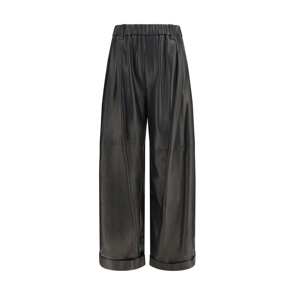 Brunello Cucinelli Black Leather Pants
