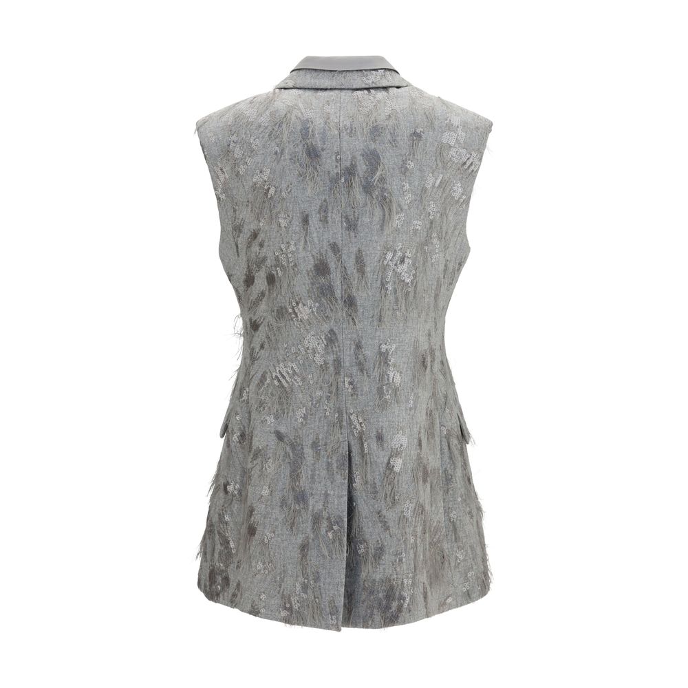 Brunello Cucinelli Gray Wool Oves Aries Sleeveless Jacket