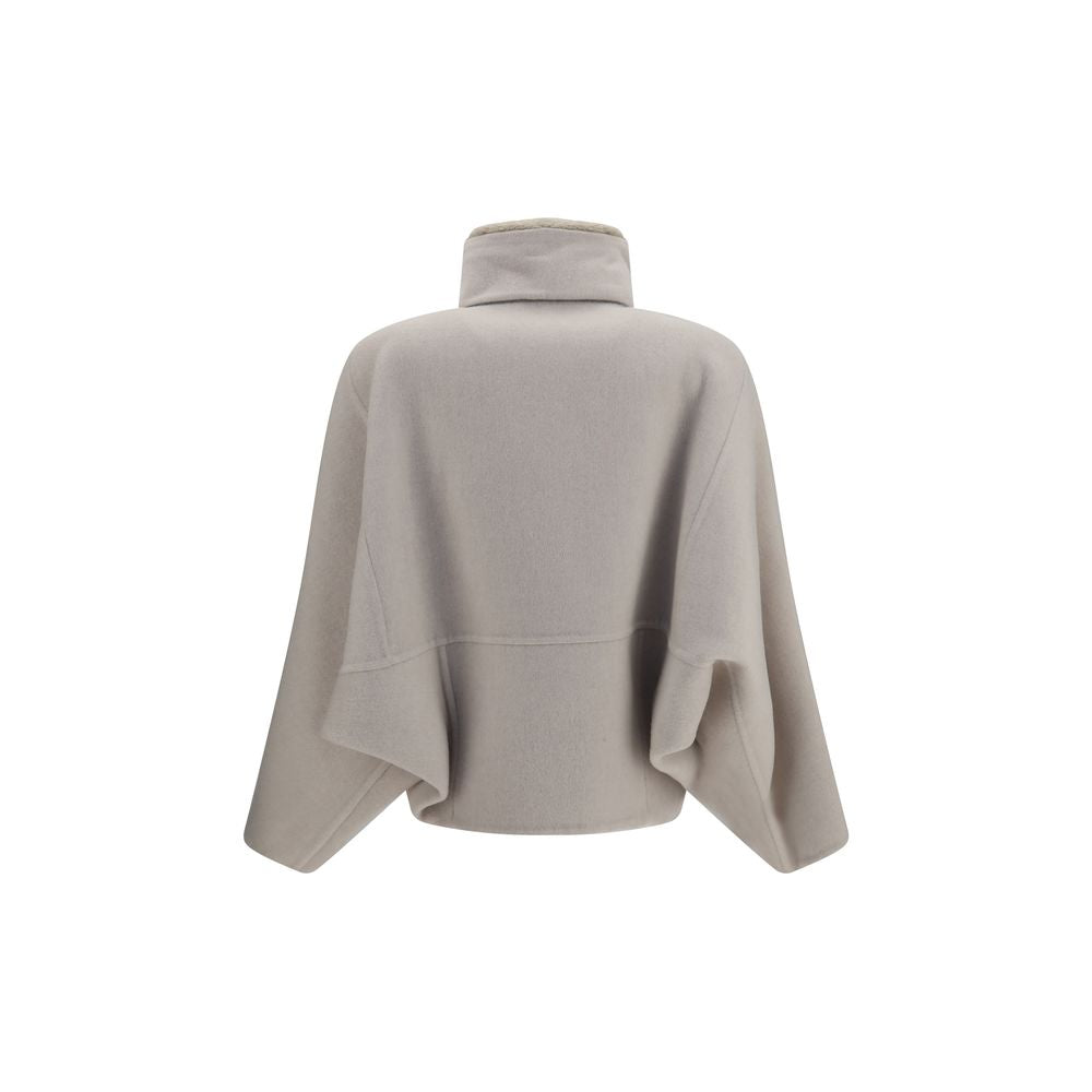 Brunello Cucinelli White Wool Oves Aries Coat