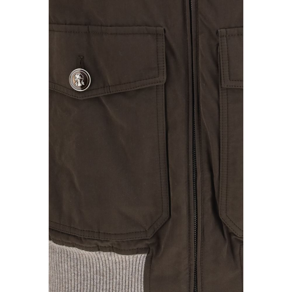 Brunello Cucinelli Brown Cotton Bomber