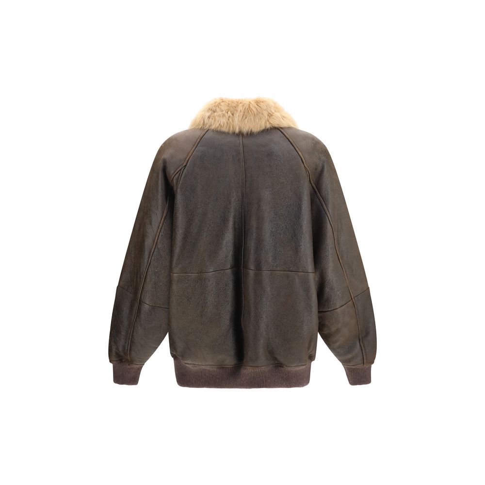Brunello Cucinelli Brown Lambskin Bomber