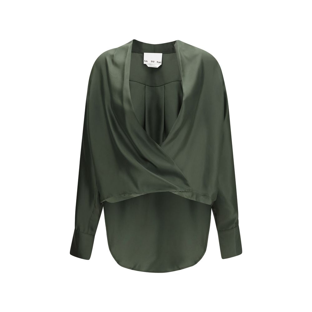 SA SU PHI Bicolor Silk Blouse