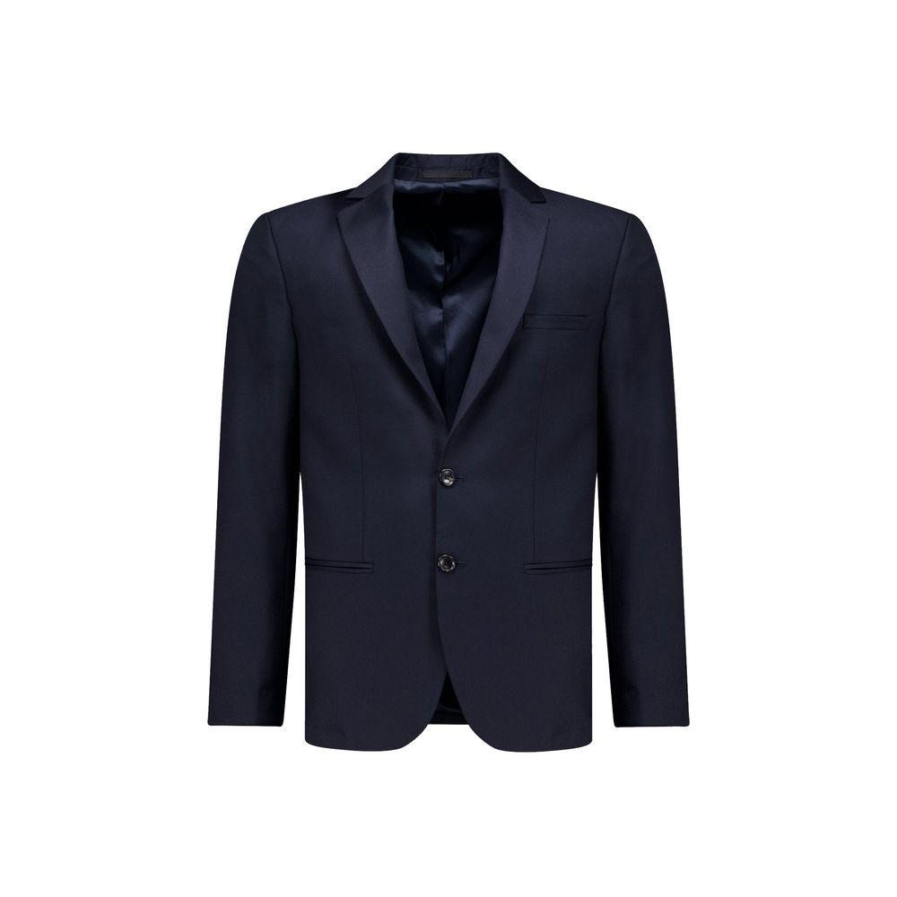 Autore Blue Wool Full-Length Jacket
