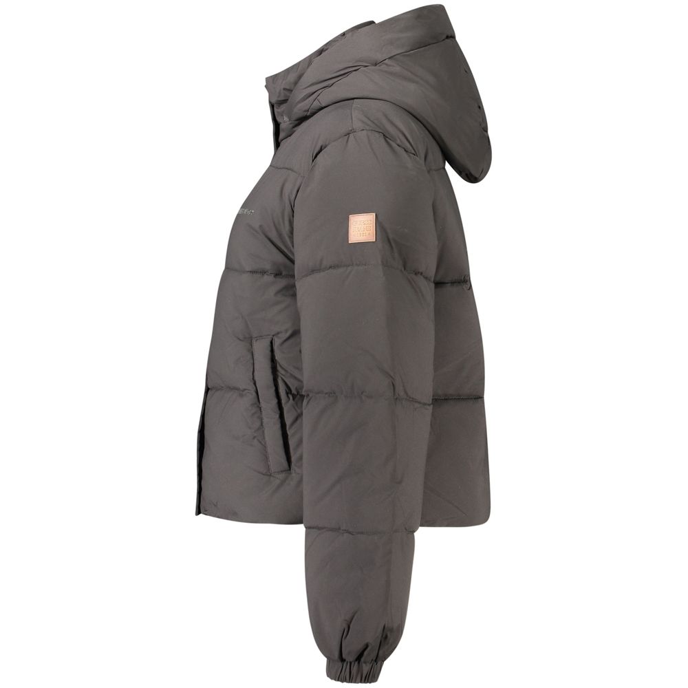 Guess Jeans Black Polyester Full-Length Jacket