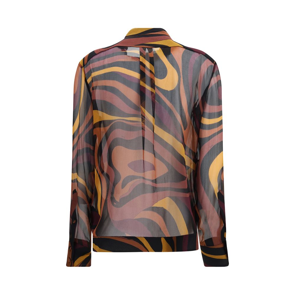Emilio Pucci Multicolor Silk Pattern Shirt