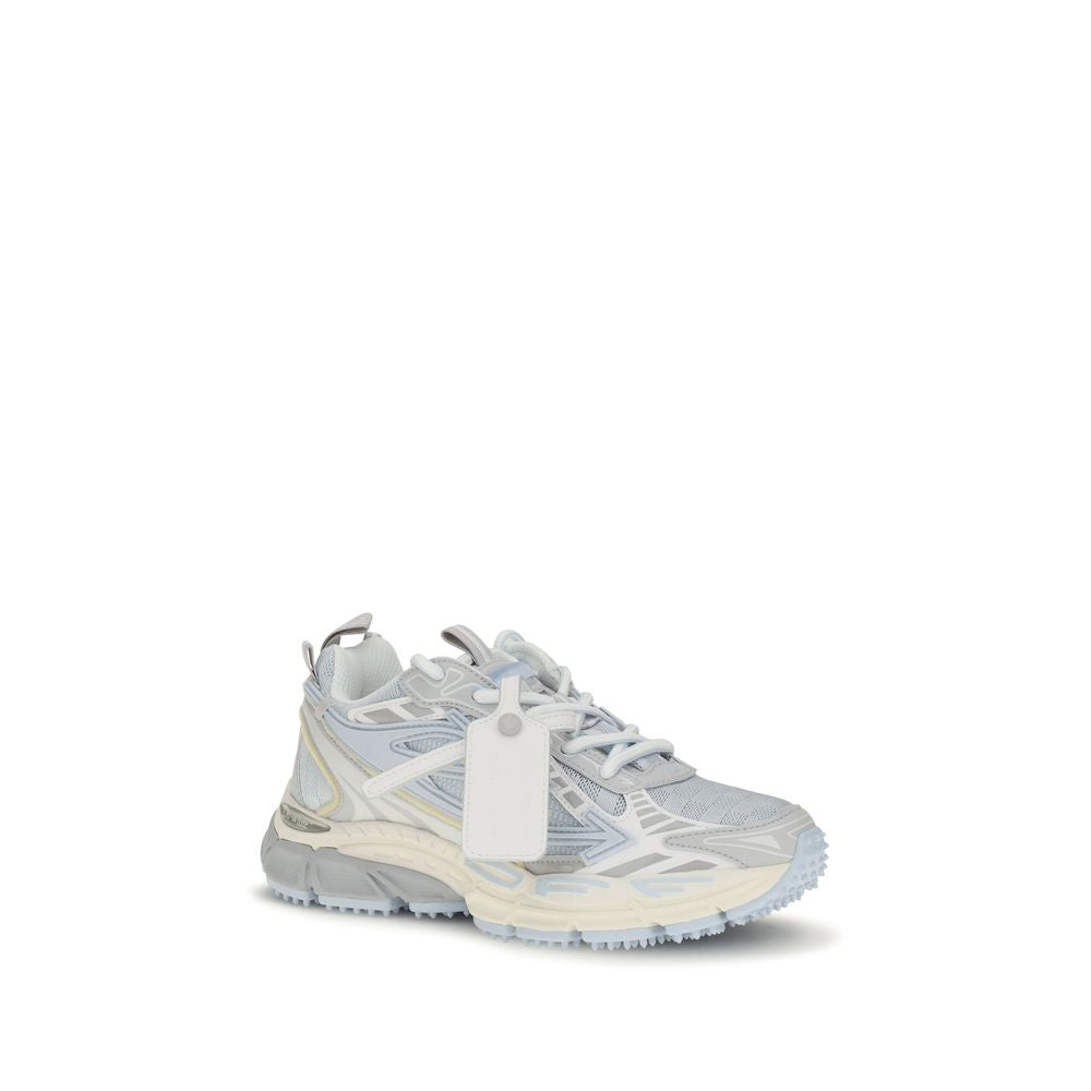 Off-White Gray Fabric Athletic Sneakers