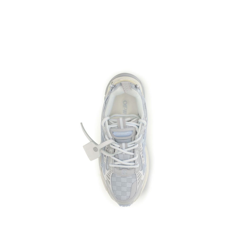 Off-White Gray Fabric Athletic Sneakers