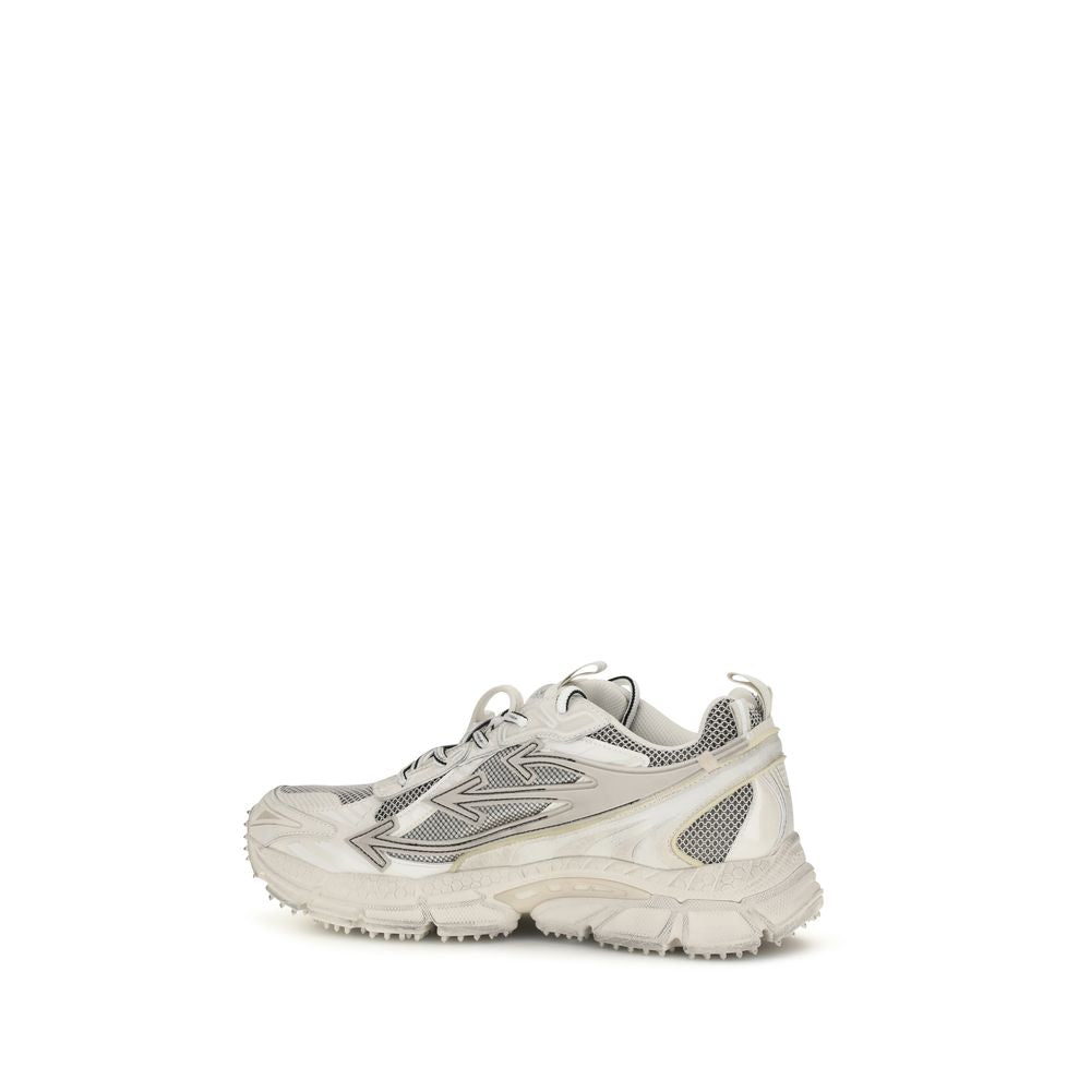 Off-White Beige Fabric Athletic Sneakers