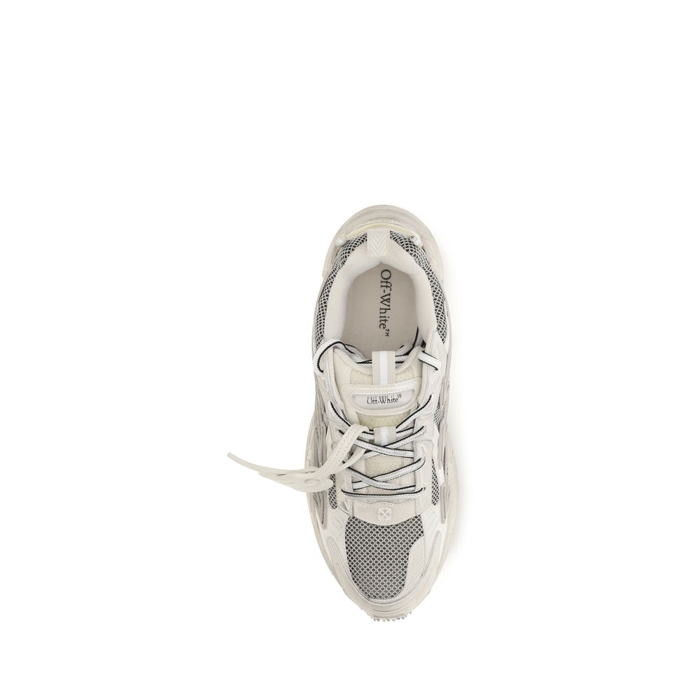 Off-White Beige Fabric Athletic Sneakers