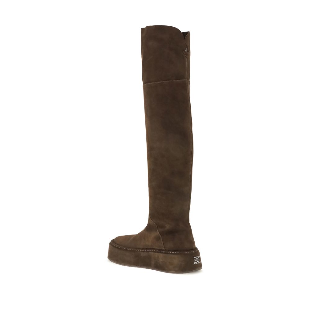 Casadei Brown Suede Leather Over The Knee