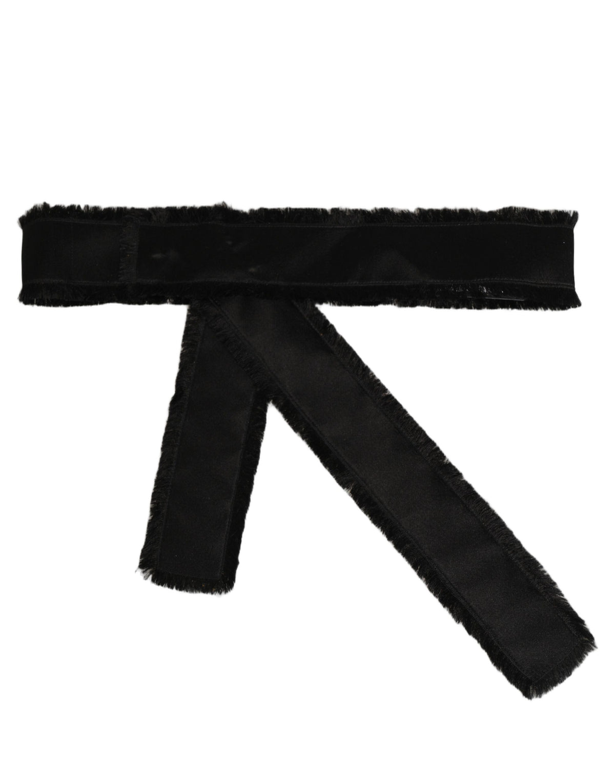 Dolce & Gabbana Black Velvet Wrap Around Tie Cintura Belt