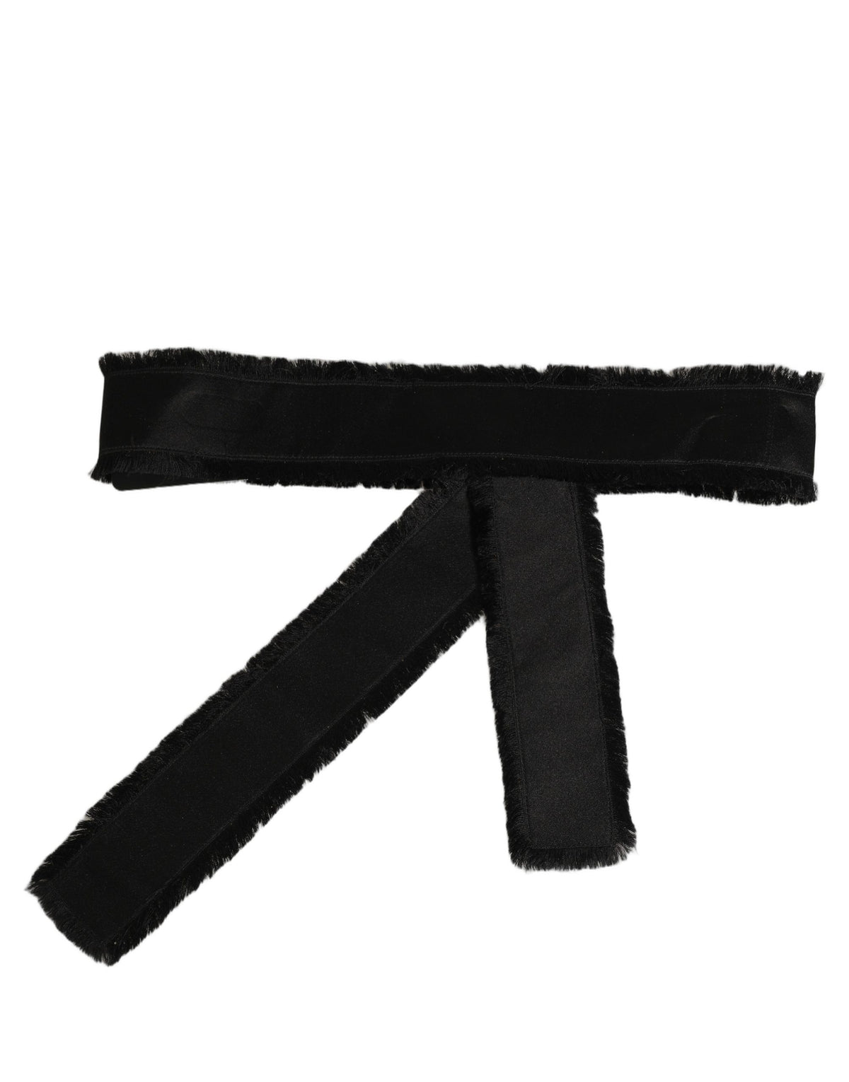 Dolce & Gabbana Black Velvet Wrap Around Tie Cintura Belt