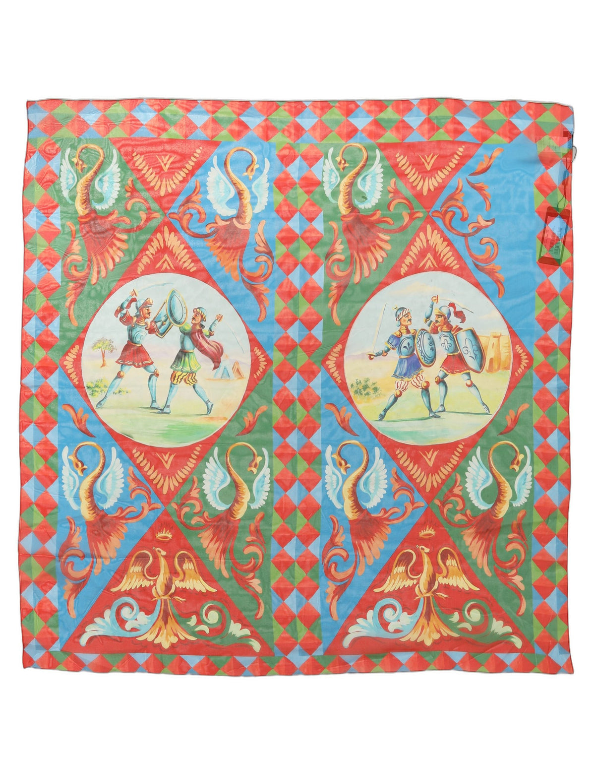 Dolce & Gabbana Multicolor Silk Printed Square Foulard Scarf