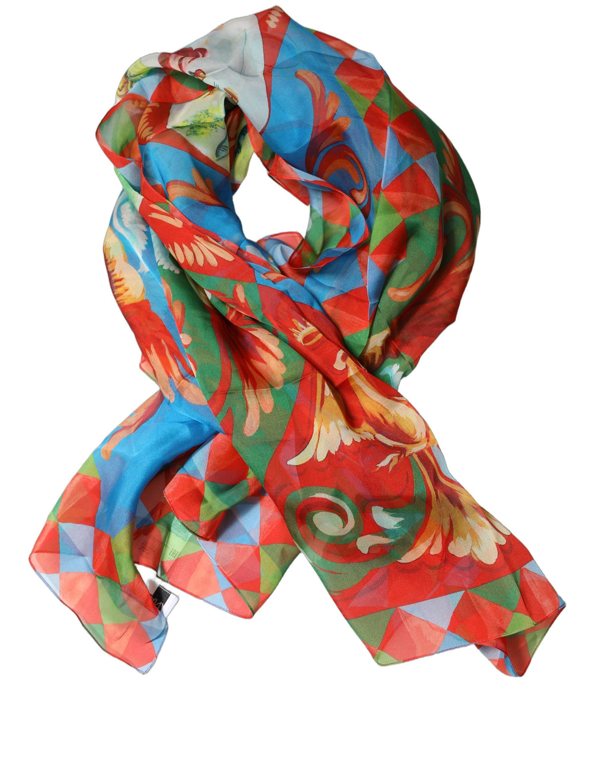 Dolce & Gabbana Multicolor Silk Printed Square Foulard Scarf
