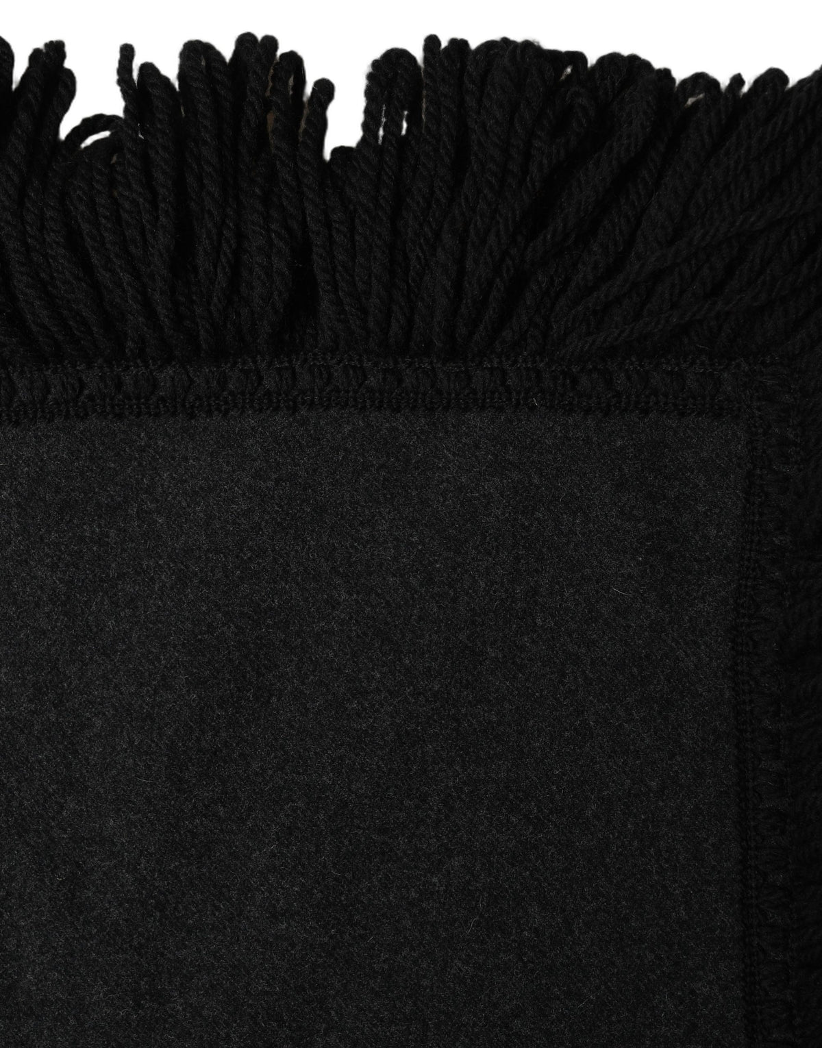 Dolce & Gabbana Black Wool Knitted Fringed Warmer Shawl Scarf
