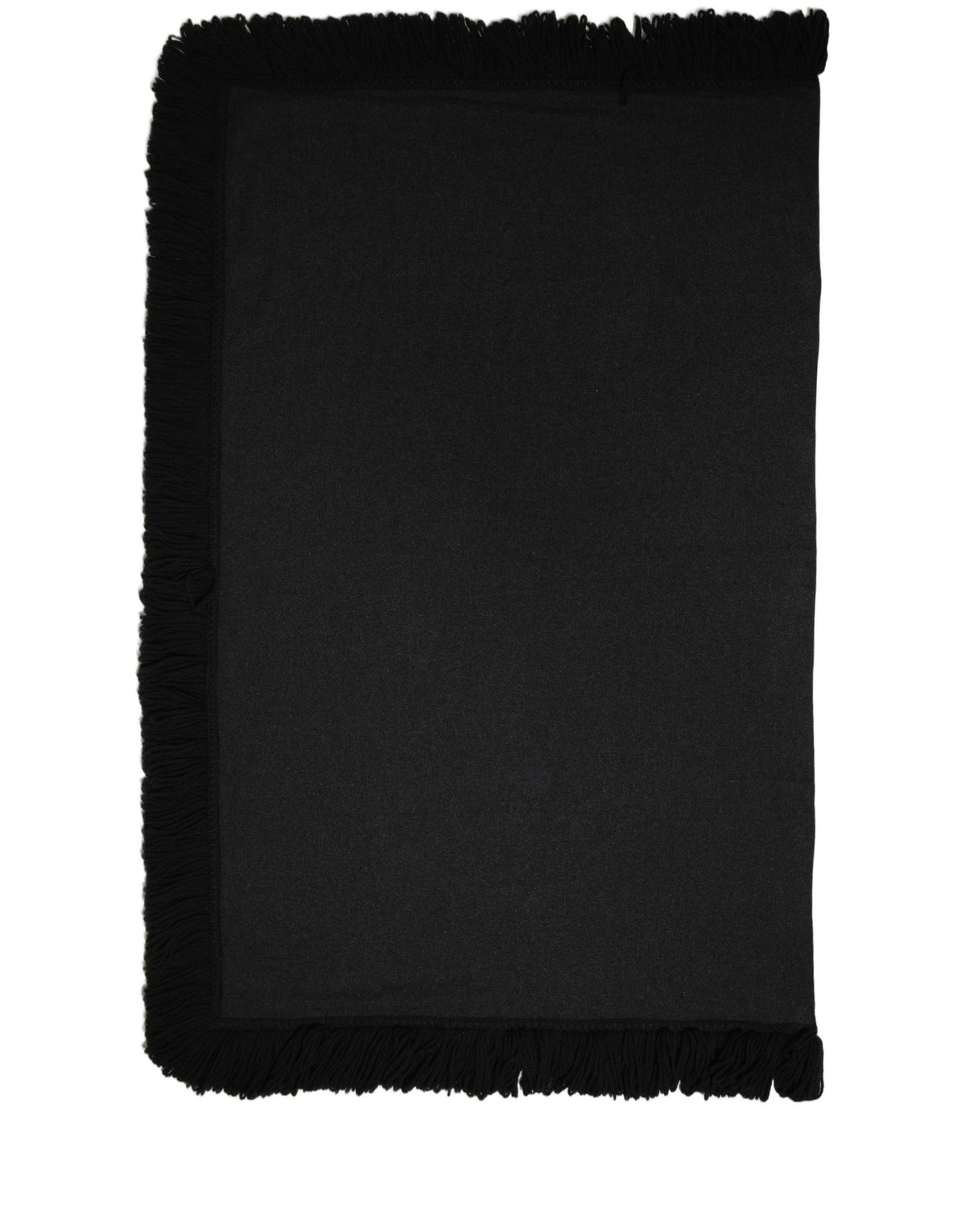 Dolce & Gabbana Black Wool Knitted Fringed Warmer Shawl Scarf