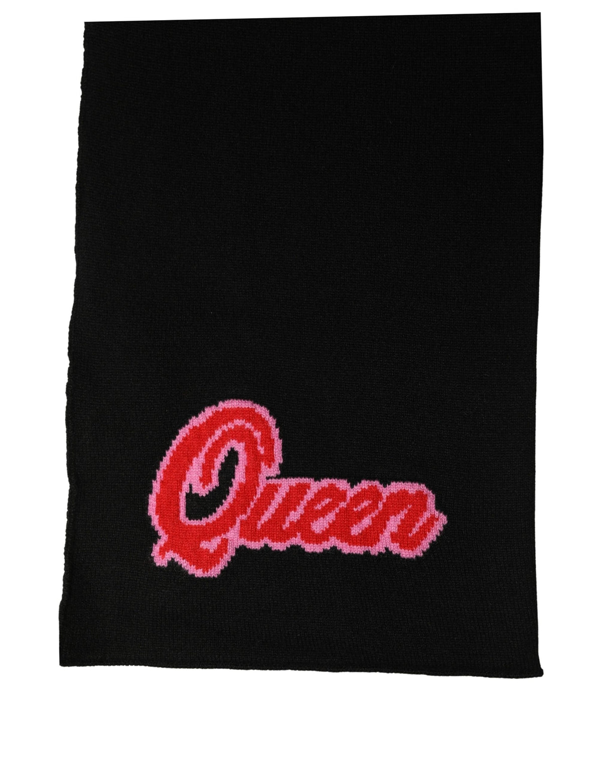Dolce & Gabbana Black D&G Queen Cashmere Knitted Shawl Scarf