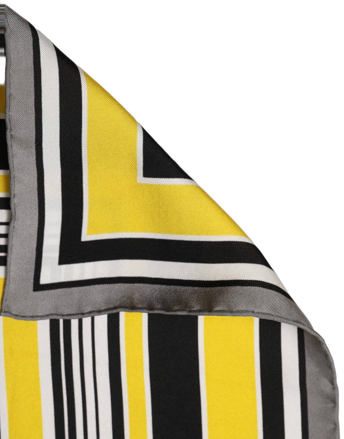Dolce & Gabbana Black Yellow Silk Logo Square Foulard Scarf