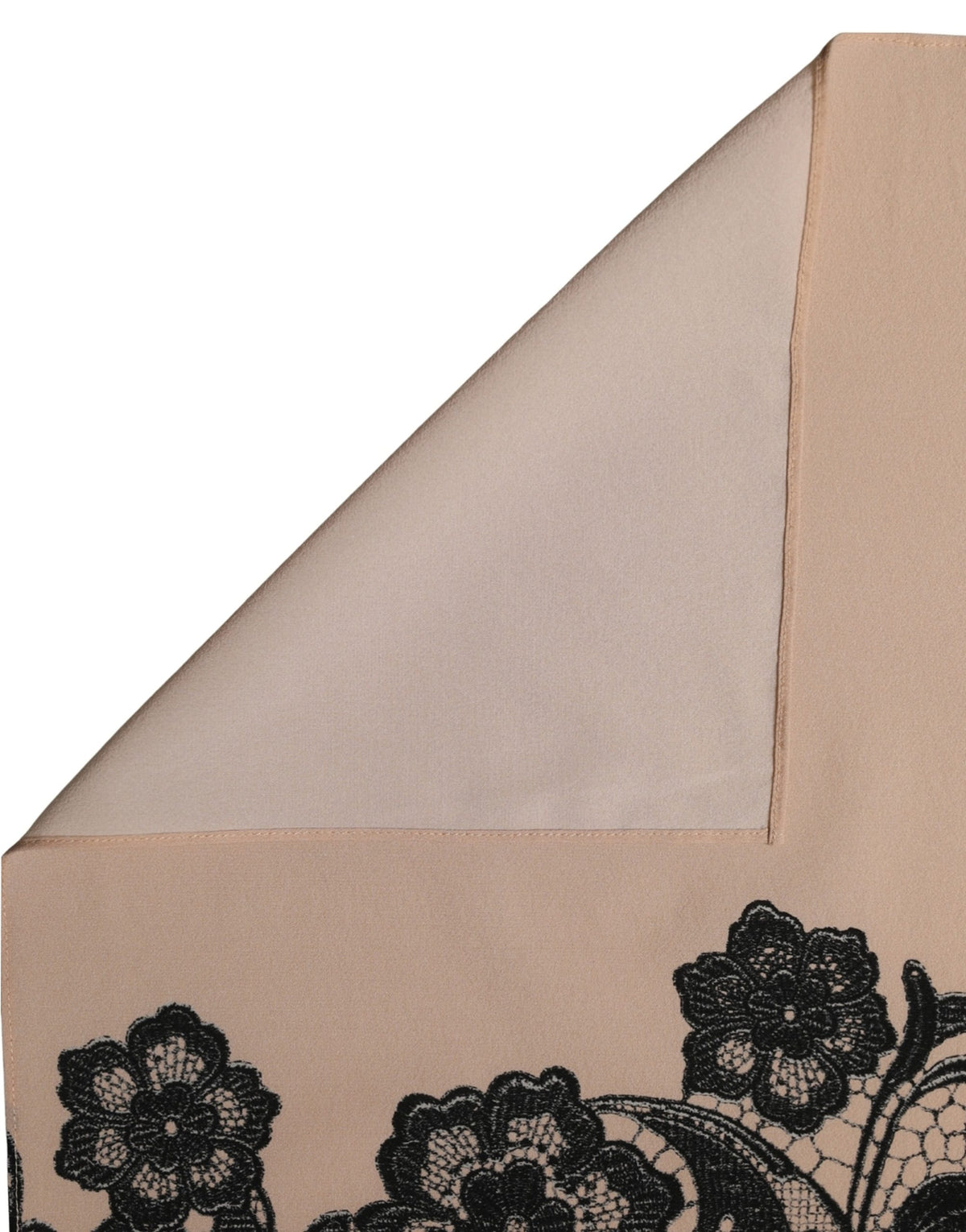 Dolce & Gabbana Black Beige Floral Lace Silk Neck Shawl Scarf