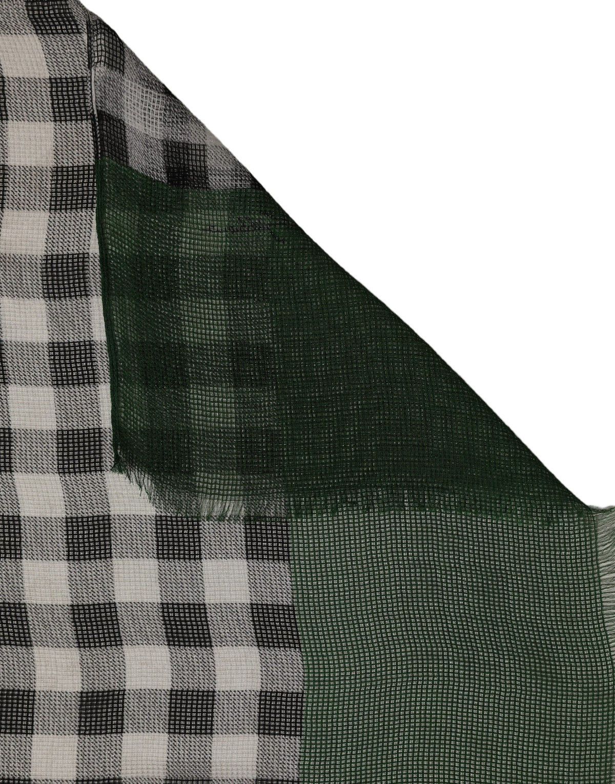 Dolce & Gabbana Green White Napoli Silk Gingham Shawl Scarf