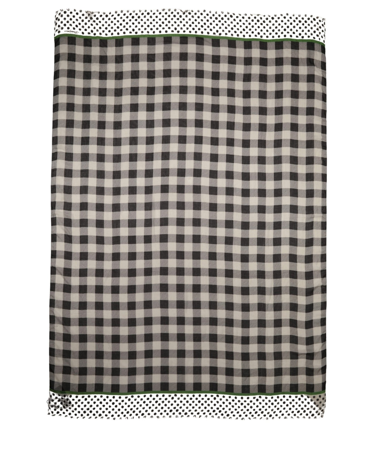 Dolce & Gabbana Black White Napoli Modal Check Shawl Scarf