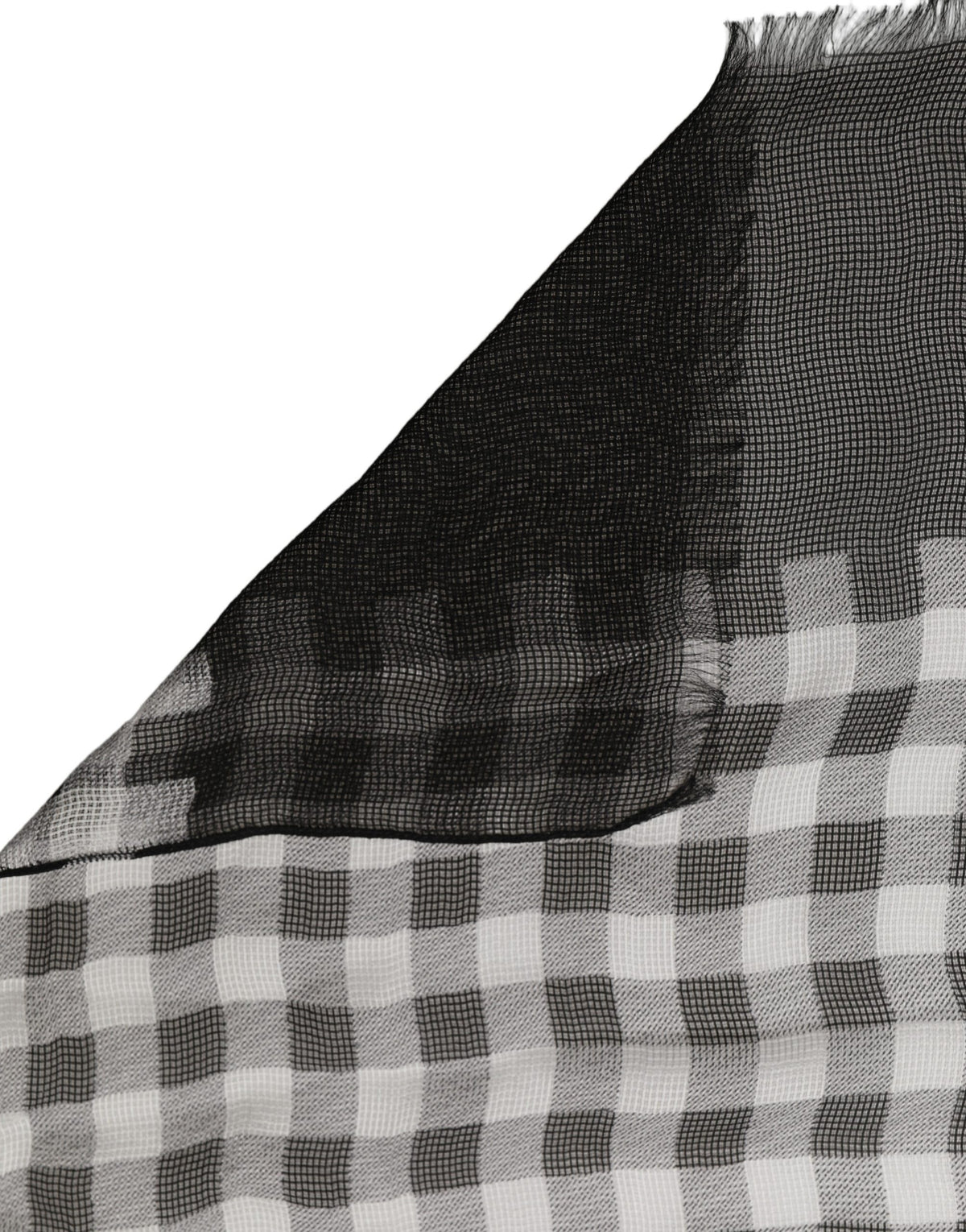 Dolce & Gabbana Black White Napoli Silk Gingham Shawl Scarf