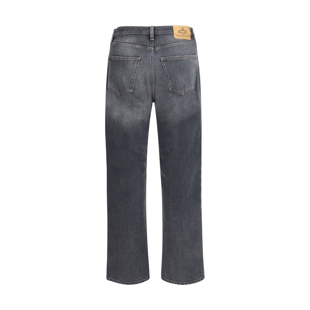 Prada Black Cotton Relaxed Fit Jeans