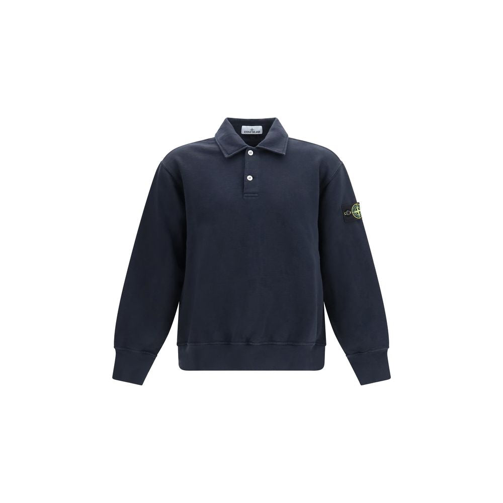 Stone Island Blue Cotton Polo Shirt
