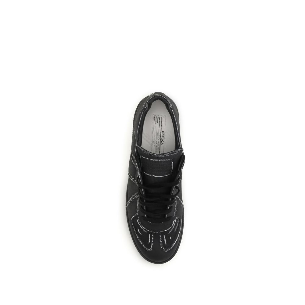 Maison Margiela Black Calf Leather Bos Taurus Low Top Sneakers