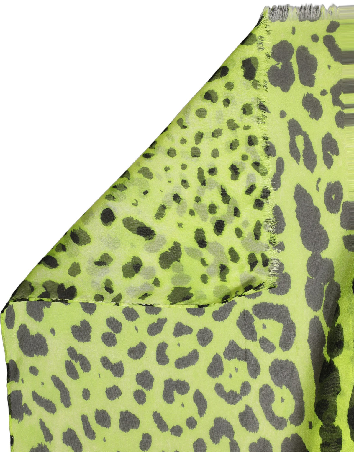 Dolce & Gabbana Green Leopard Print Silk Shawl Stole Scarf