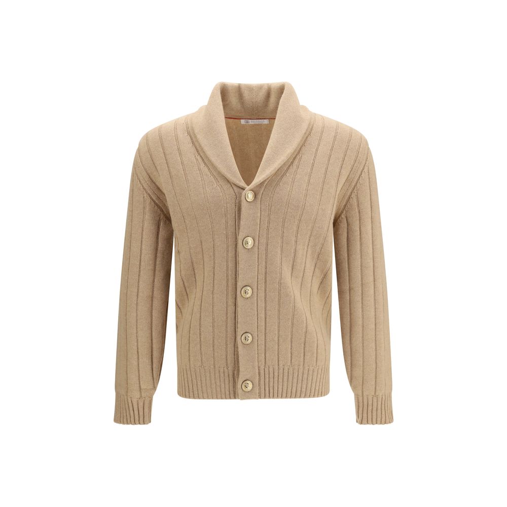 Brunello Cucinelli Beige Cashmere Cardigan
