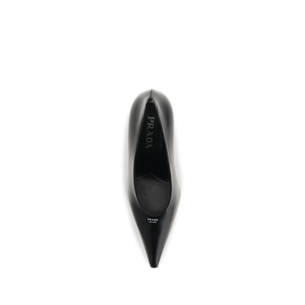 Prada Black Goatskin High Heel Pumps